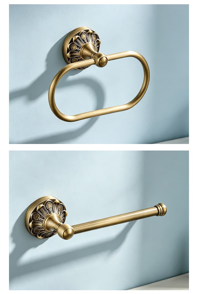 Brass Towel Ring for Tiled Walls
