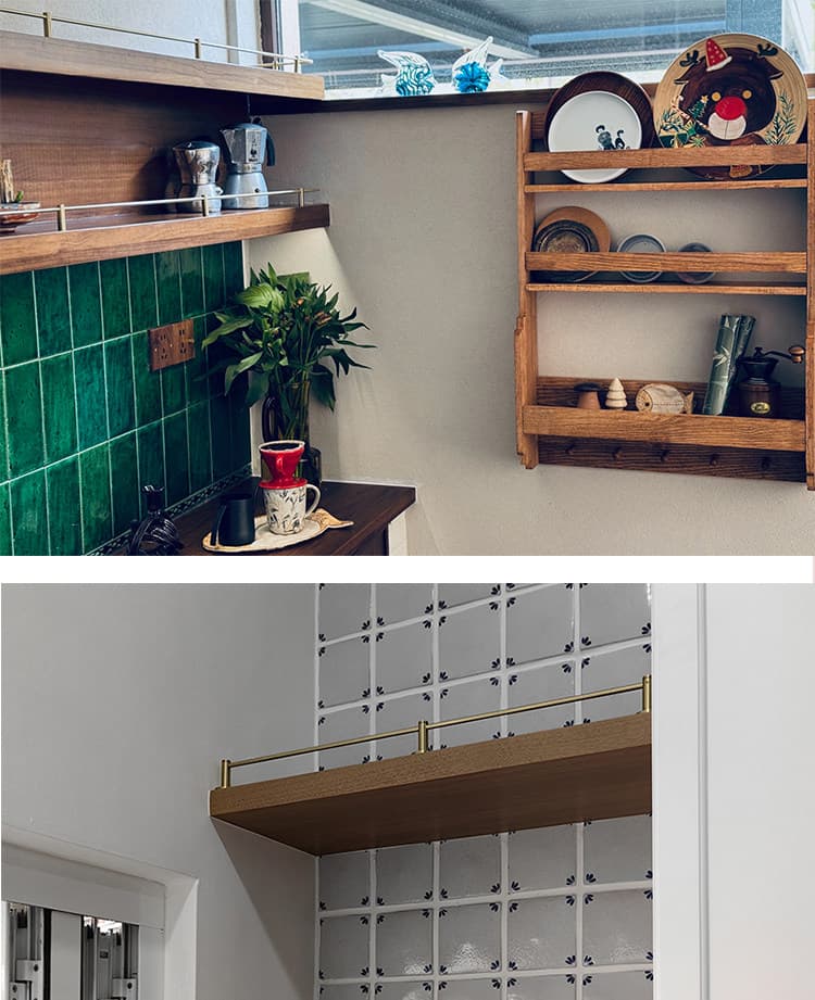 Brass Shelf Guard — Rounded